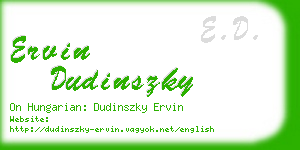 ervin dudinszky business card